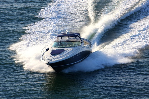boat speeding across water